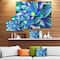 Designart - Huge Light Blue Fractal Flower - Floral Canvas Art Print